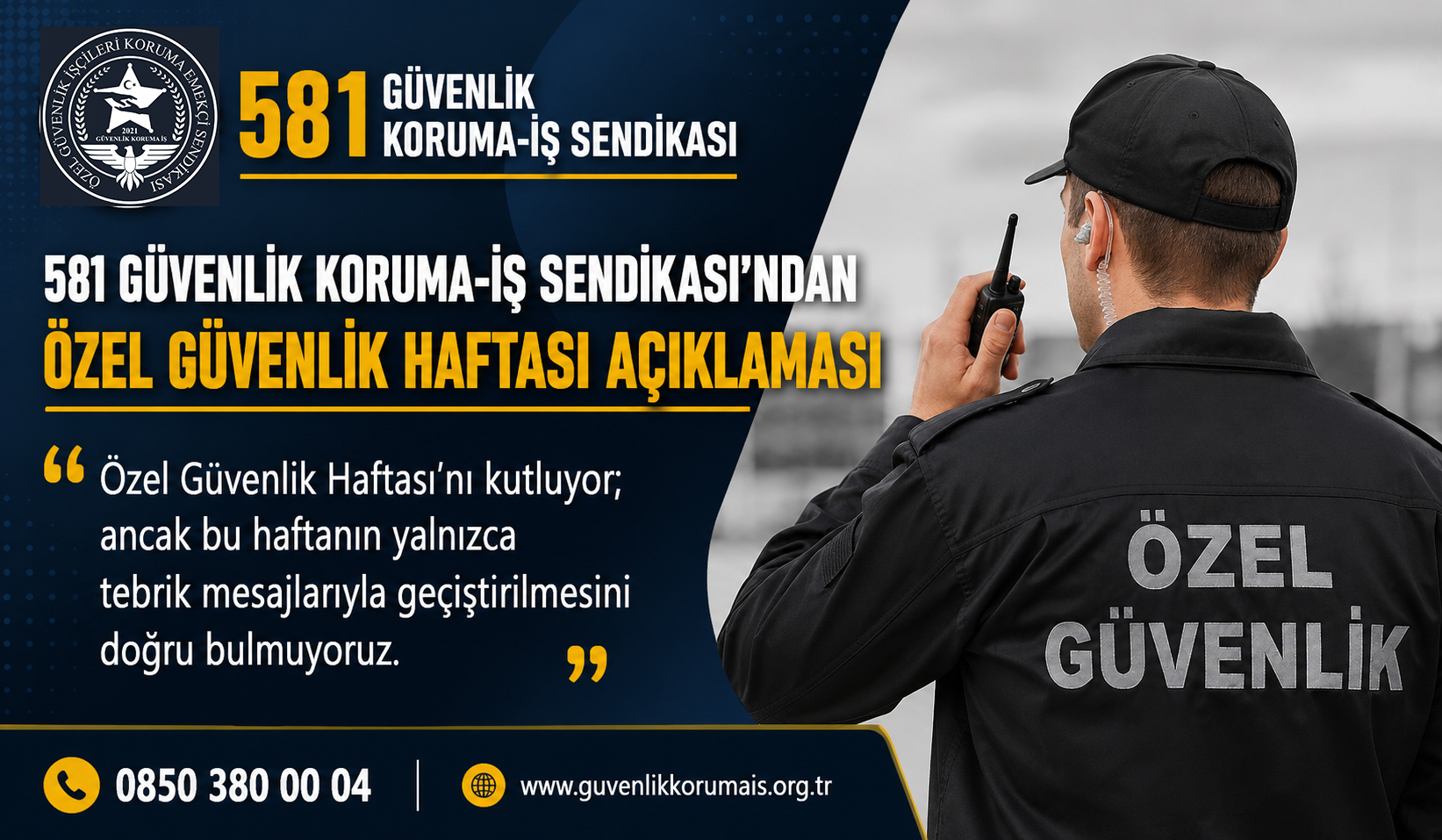 Özel Güvenlik Günü ve Haftası kutlu olsun