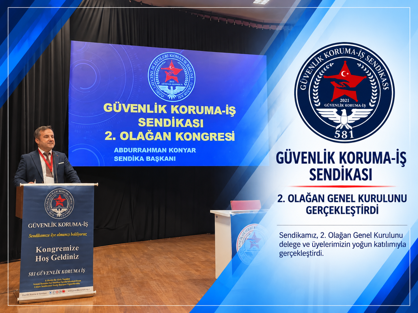Güvenlik koruma-iş sendikası 2. olağan genel kurulunu büyük bir coşku ve kararlılıkla gerçekleştirdi